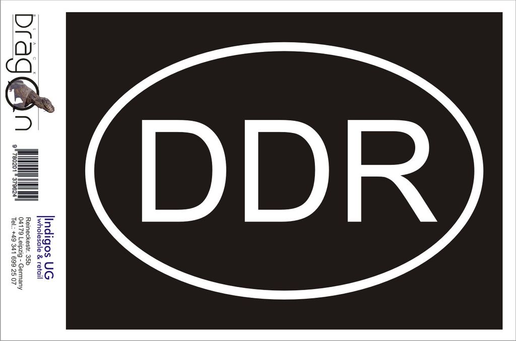 Aufkleber / Autoaufkleber - JDM / Die cut / Auto / OEM - DDR - 110x70 mm weiß - Heckscheibe / Heckscheibenaufkleber