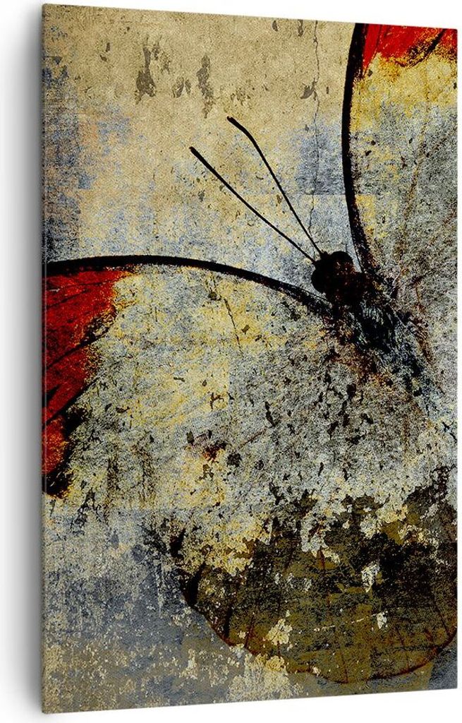 Bild auf Leinwand - Leinwandbild - Einteilig - Schmetterling Abstraktion - 80x120cm - Wand Bild - Wanddeko - Wandbilder - Leinwanddruck - Wanddekor...