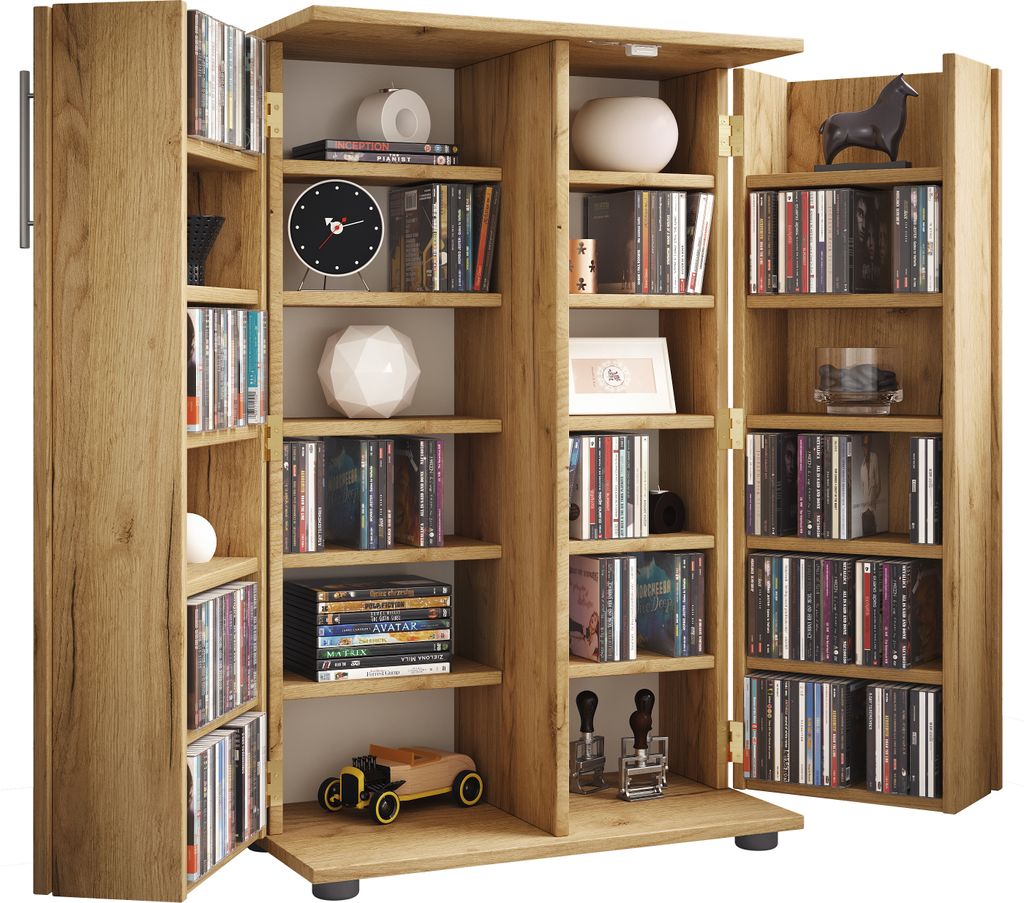 Scaffale/armadio per CD in legno | Armadio CD salvaspazio Immagine del prodotto 