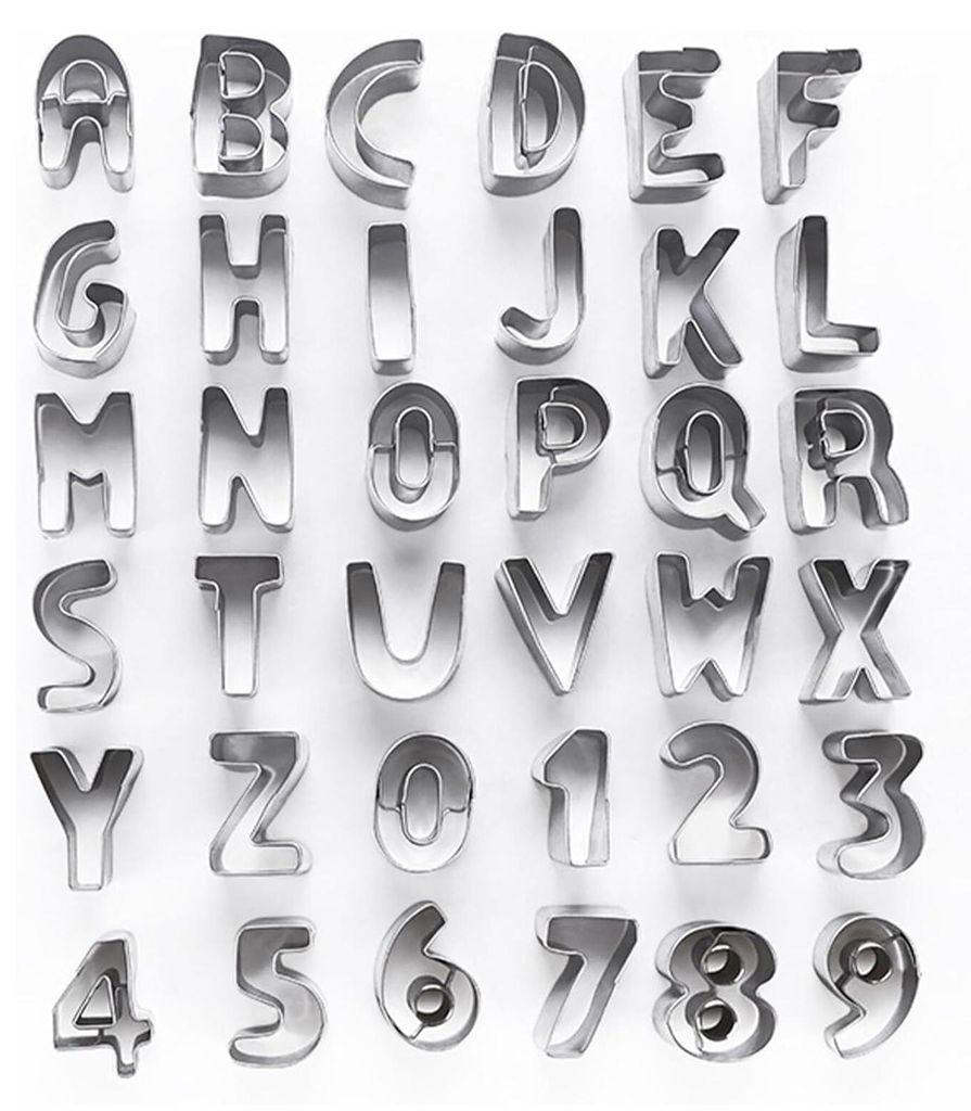 36 Stück Ausstecher Zahlen & Buchstaben Cookie Cutter Buchstaben Ausstechformen Zahlen Kekse Ausstechform Buchstaben Plätzchen Ausstecher Zahlen ...