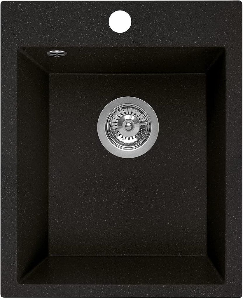 Granitspüle Küchenspüle 39x48 - Schwarz Einbauspüle Produktbild 