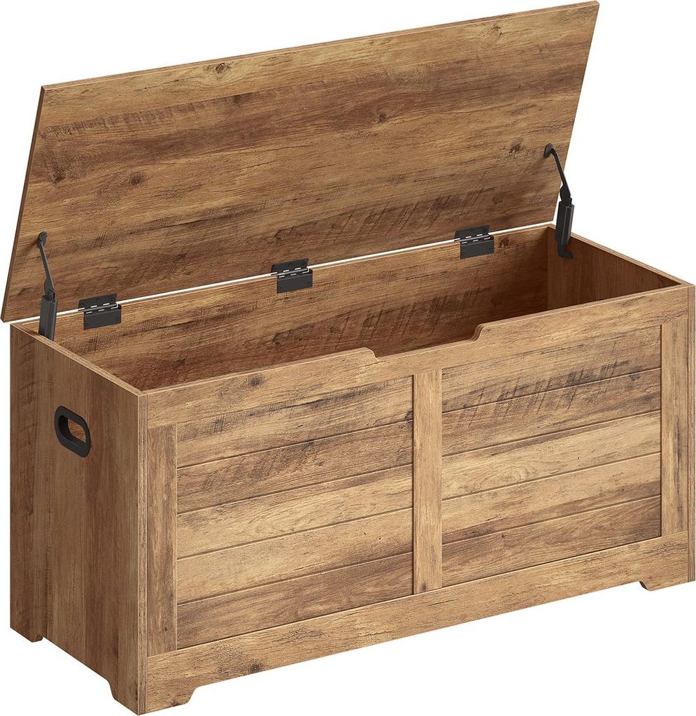 Schuhbank mit Stauraum im Landhausstil, honigbraun