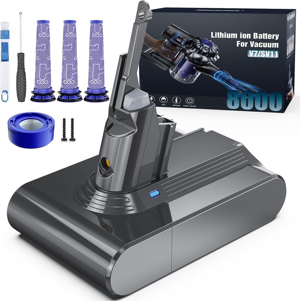Morpilot 8000mAh Akku kompatibel Dyson V7 SV11 Set Filter
