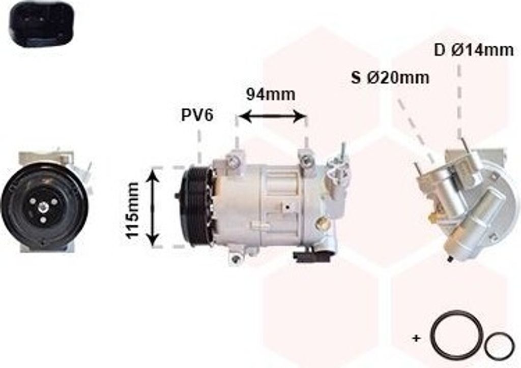 VAN WEZEL 4000K418 5SEL09C Klimaanlage Klimakompressor passend für PEUGEOT 2008 Kombi (CU) 208 I Schrägheck (CA, CC) für CITROËN C3 II (SC)