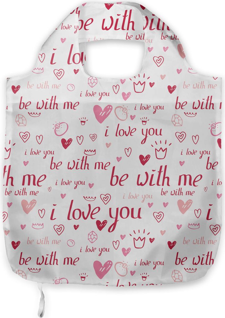 ABAKUHAUS Ich liebe dich Tragetasche aus Stoff, Herz Trauringe, Praktische Altagsmode Einkaufstaschen, Maroon Rosa Blush