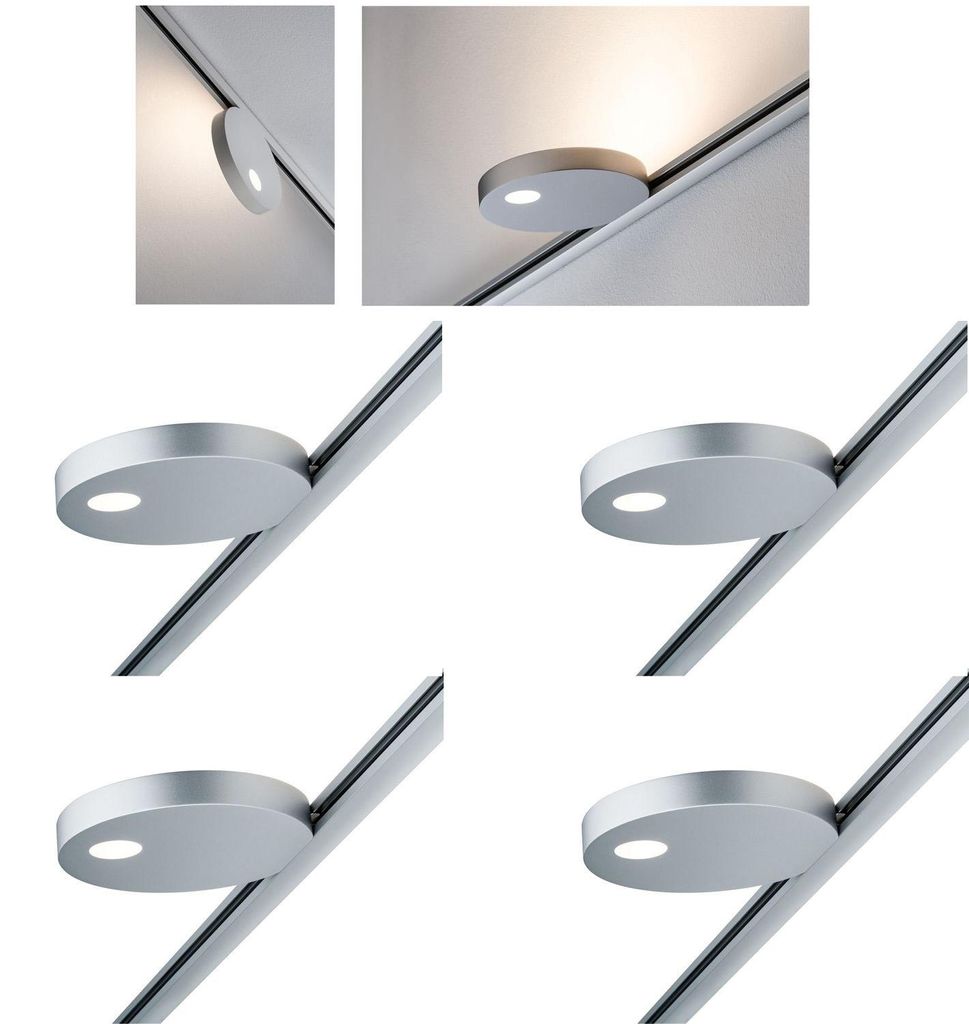 4er Set - Paulmann URail Spot Uplight Salto 16W Chrom matt 230V Metall