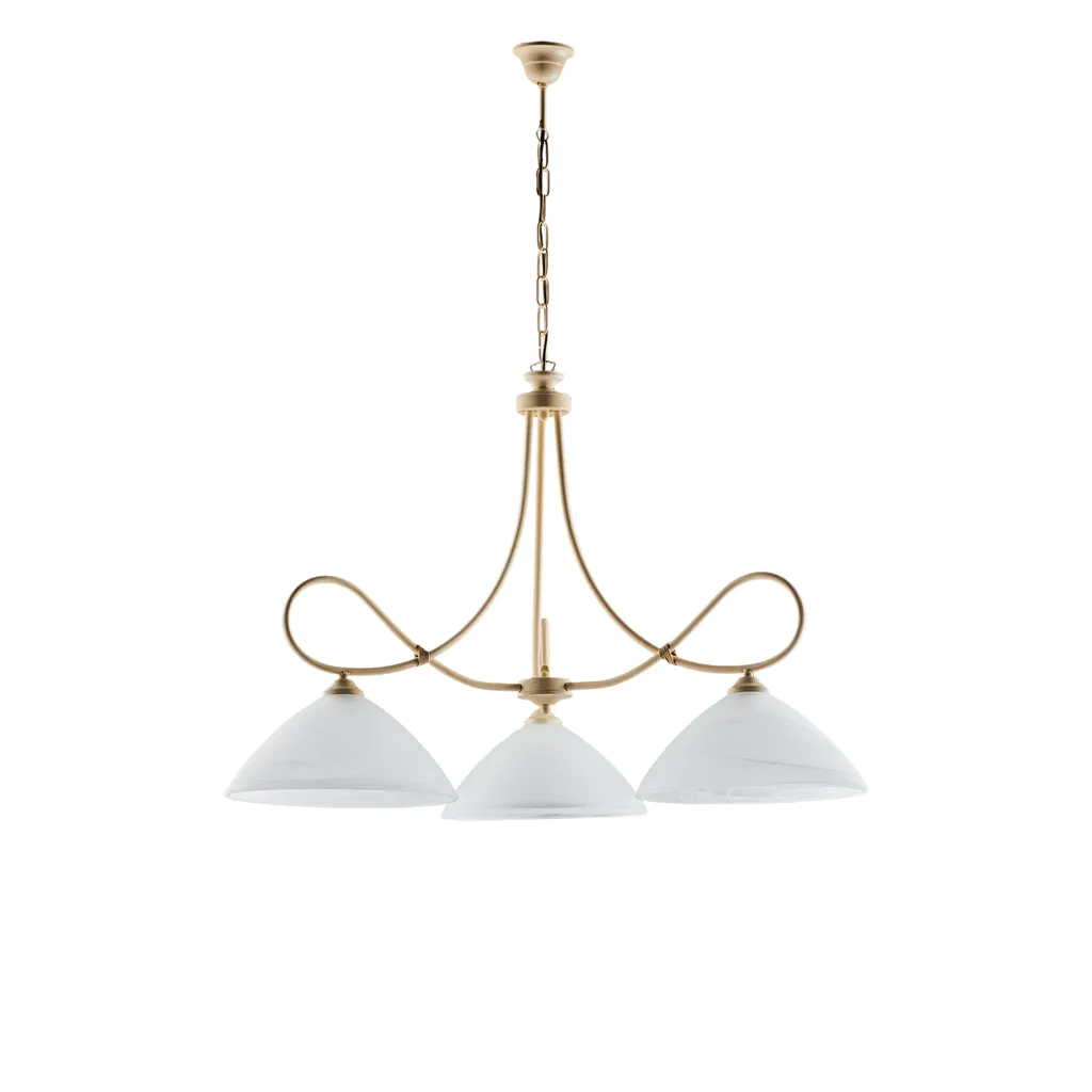 Lustre Dallas Ivoire : Éclairage Élégant pour Plafond Bas avec Verre Albâtre