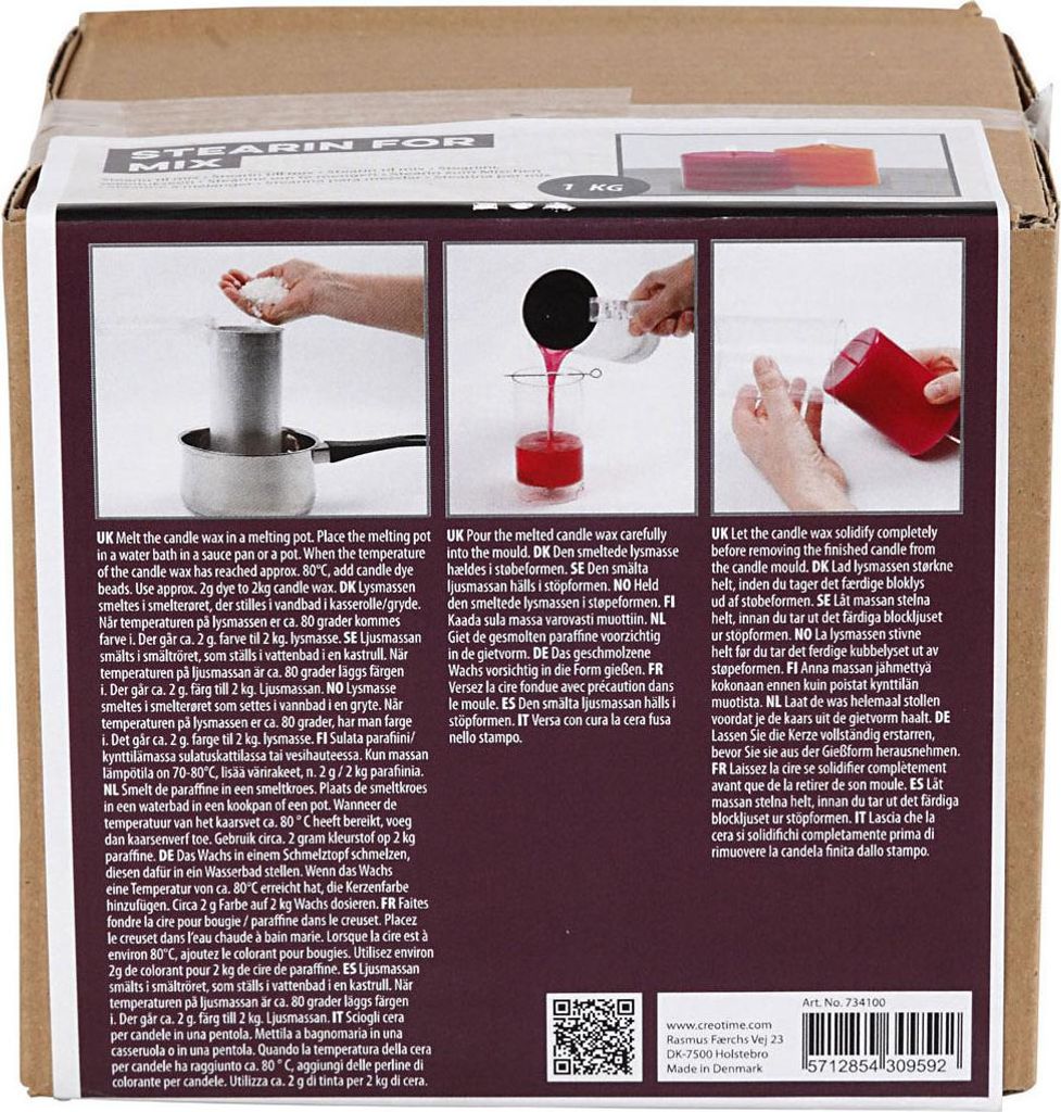 Creativ Company Stearin Gießkerzen 1kg - pflanzliches Kerzen selber machen