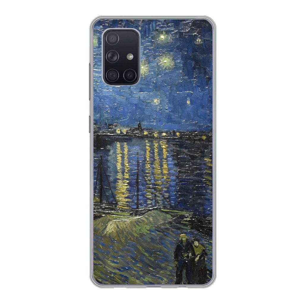 MuchoWow Handyhülle Schutzhülle Hülle für Samsung Galaxy A51 5G Sternennacht über dem Orsay Paris - Vincent Van Gogh Silikon Softcase Handy ...