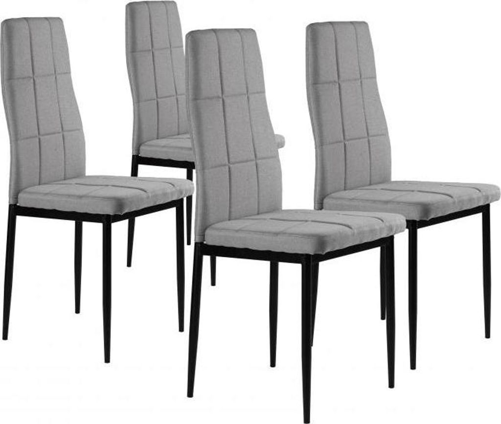 Set mit 4 Stühlen für das Esszimmer, grau ModernHome
