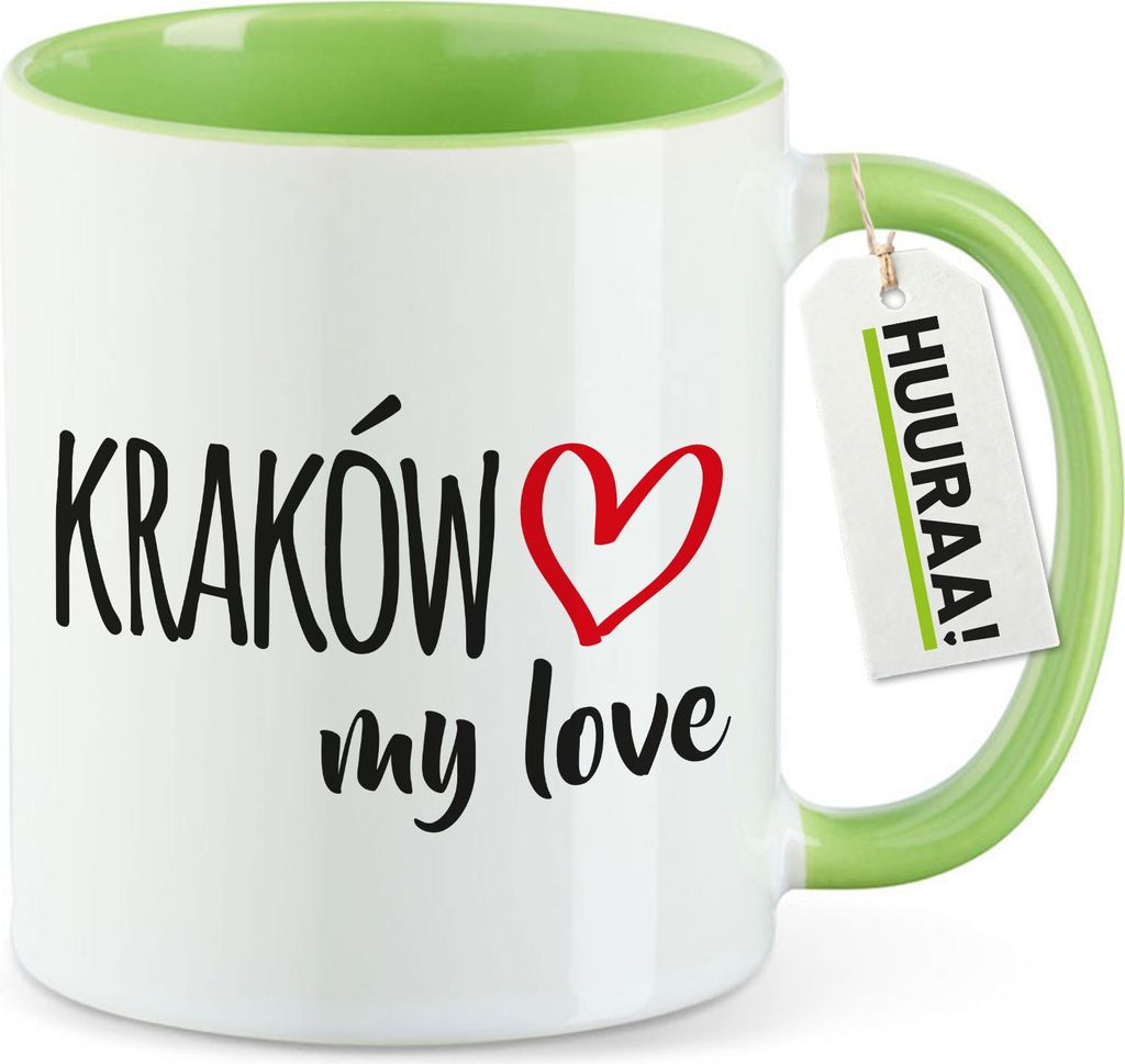 Huuraa Kaffeetasse Kraków my love 330ml Grün Keramik Kaffeebecher Geschenkidee