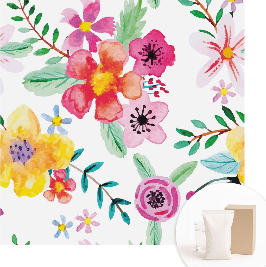 Fototapete - Wandbilder für Wohnzimmer - 250x250 cm - Dekorative Wandfolie - Modernes Design für Wanddekoration - Tapeten für Innenräume - Blum...