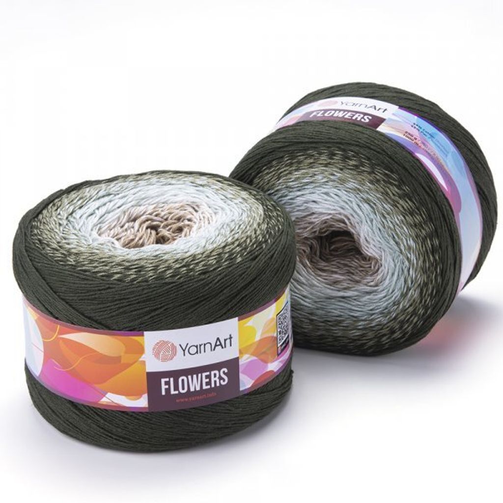 YarnArt Flowers 311 – Farbverlaufsgarn, 1000 m, 250 g, 55% Baumwolle, 45% Polyacryl