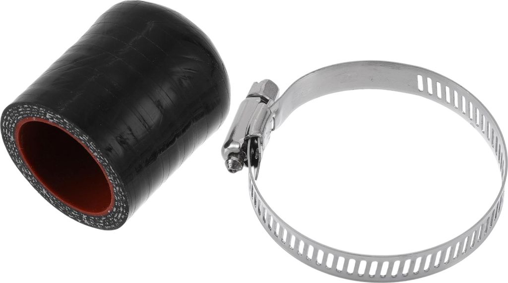 1 Satz 40mm Länge 28mm/1.1" ID Schwarz Rot Auto Silikon Gummischlauch Endkappe mit Schellen Silikon Verstärkte Blindkappe für Bypass-Rohr Universal