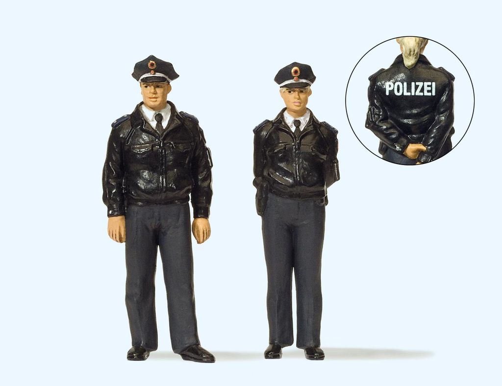 PREISER Polizisten stehend in blauer Uniform BRD 44909 Figuren-Set Spur G