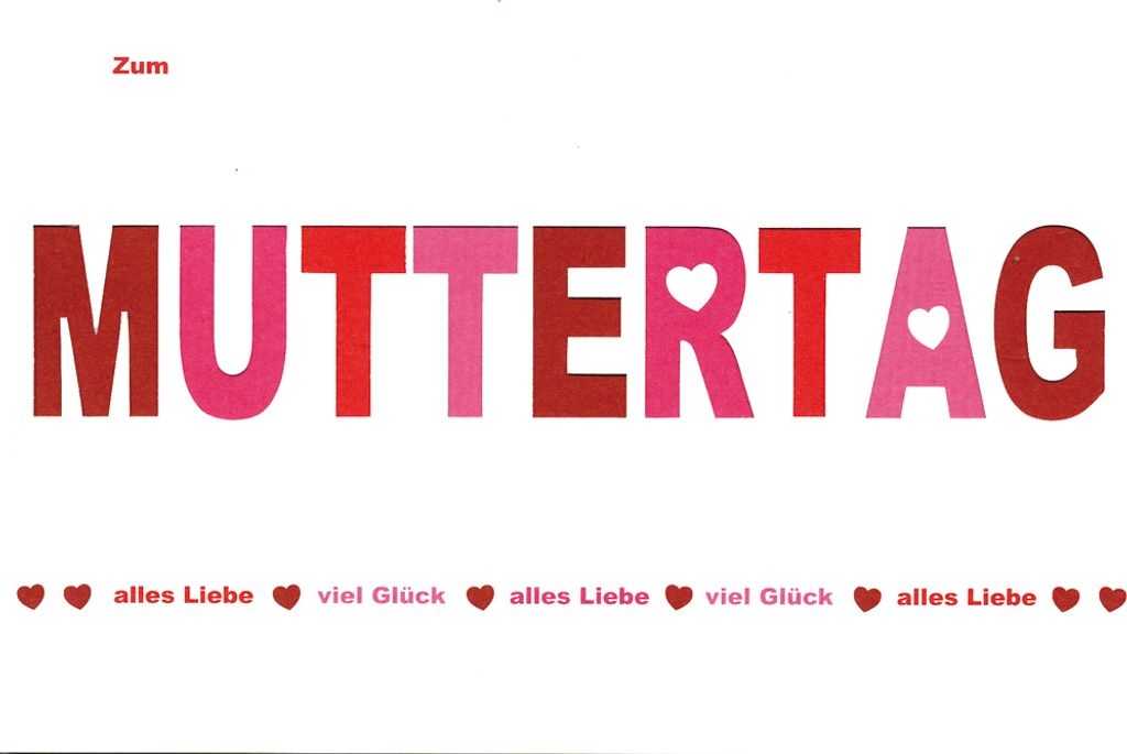 Muttertag - Glückwunschkarte im Format 11,5 x 17 cm mit Briefumschlag