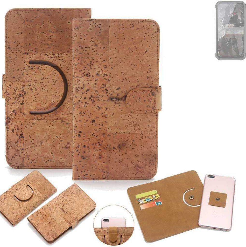 K-S-Trade Handy-Hülle Schutz-Hülle kompatibel mit FOSSiBOT F106 Pro Handyhülle Schutzhülle Korkhülle Kork-Hülle 1x