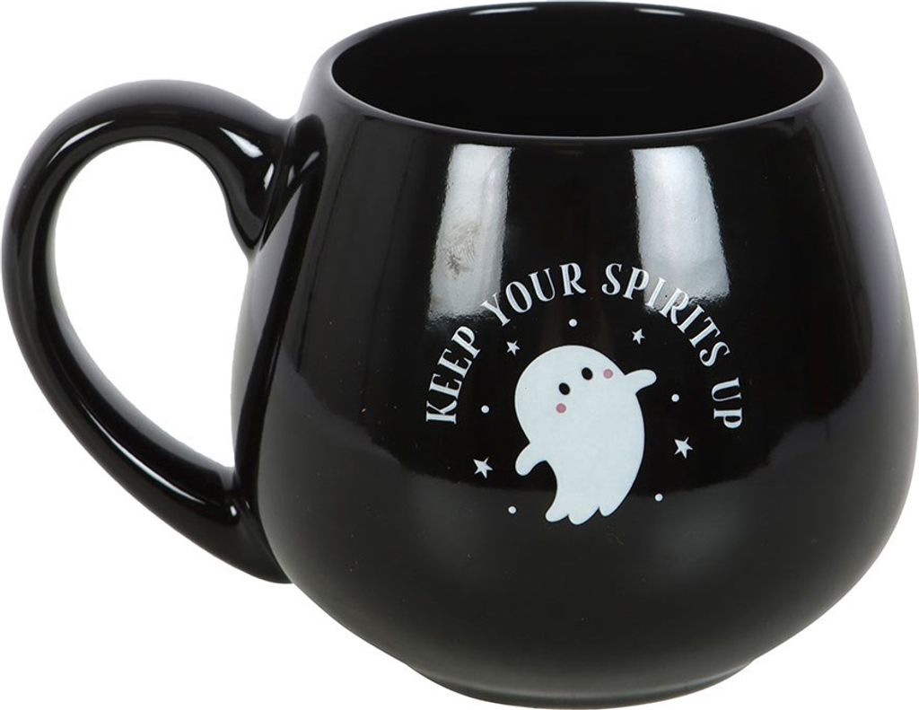 Something Different - Kaffeebecher "Keep Your Spirits Up", Gespenst, 500ml SD10019 (Einheitsgröße) (Schwarz)