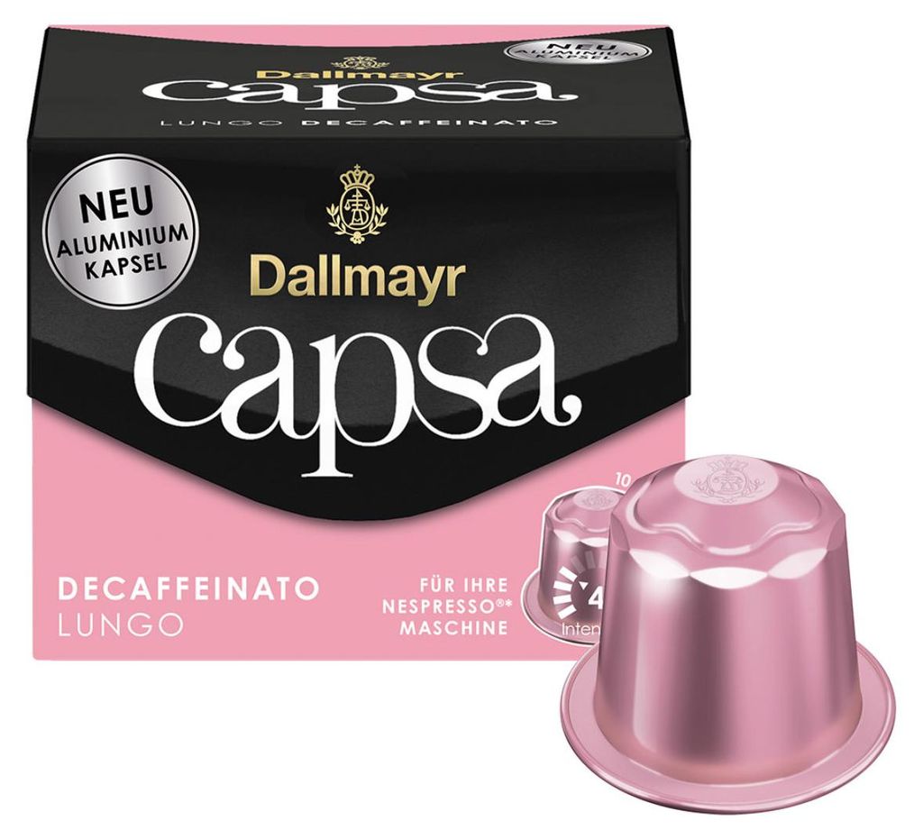 Dallmayr Lungo Decaffeinato, Kapsułka kawy, Lungo, Czarny, Zdjęcie produktu 