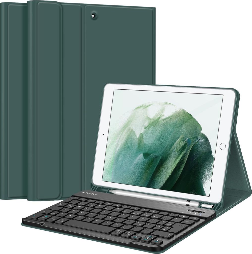 Fintie Tastatur Hülle für iPad 10.2 Zoll (9/8/ 7 Generation - 2021/2020/2019), Schutzhülle mit TPU Rückschale, Pencil Halter und magnetisch Abn...