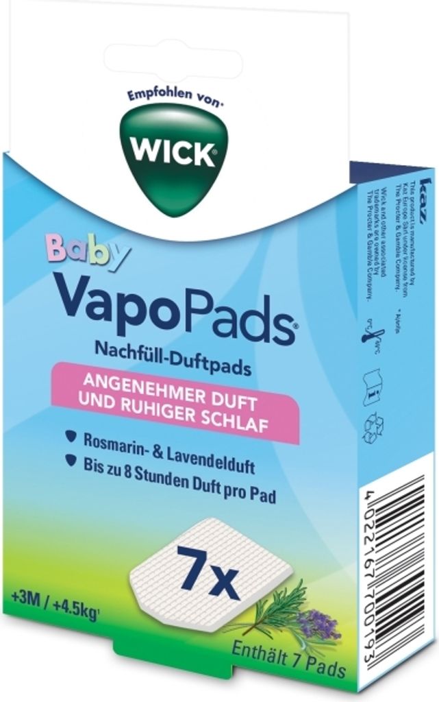 Wick WBR7, Aroma pads, Weiß, 7 Stück(e), 20 g, 70 mm, 130 Produktbild 