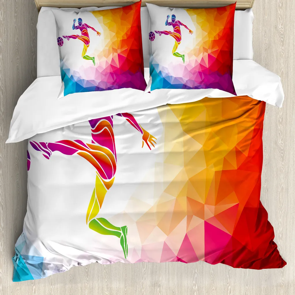 Set Copripiumino 200x200 Anallergico ABAKUHAUS Calcio Multicolore