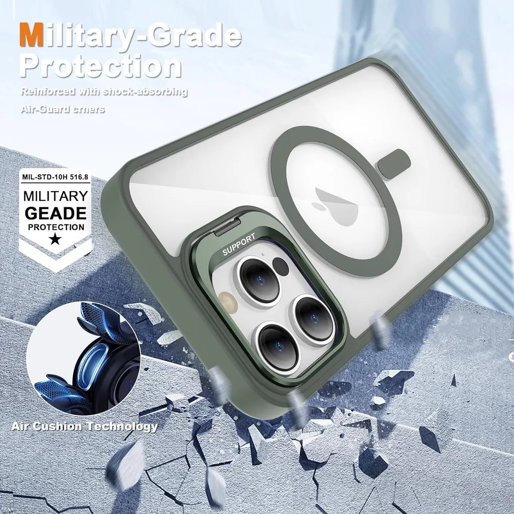 ACRONIX Custodia IPhone 16 Pro Max Magnetica | Supporto Integrato, Grado Militare, Opaca