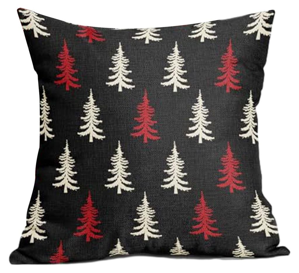 45x45cm Kissenbezug mit Weihnachtsbaum-Motiv, dekorativer quadratischer Kissenbezug für Wohnzimmer, Schlafzimmer, Sofa oder Bett