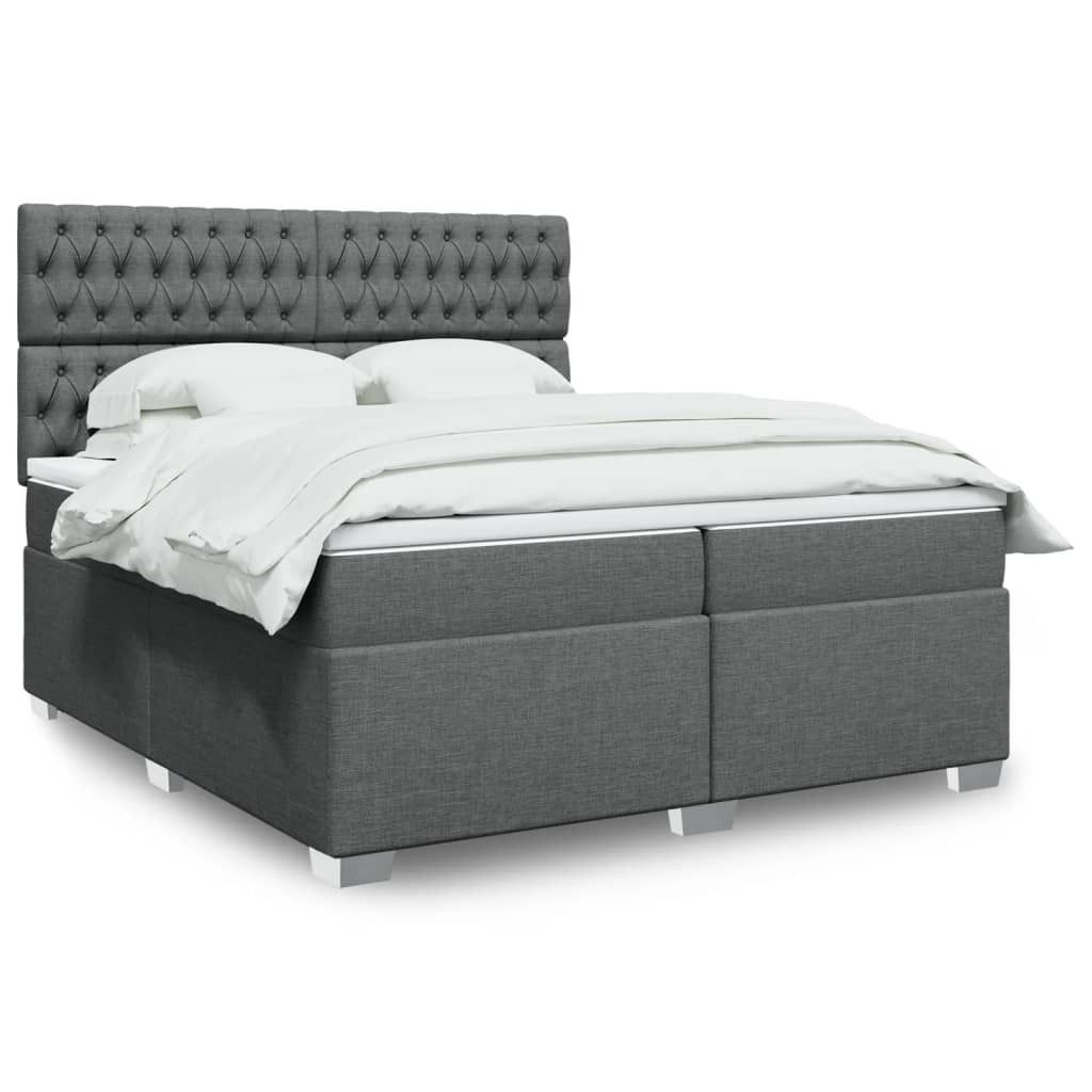 "2026 Promotion" Boxspringbett mit Matratze - Dunkelgrau - 200x200 cm - Stoff - Polsterbett CC15465