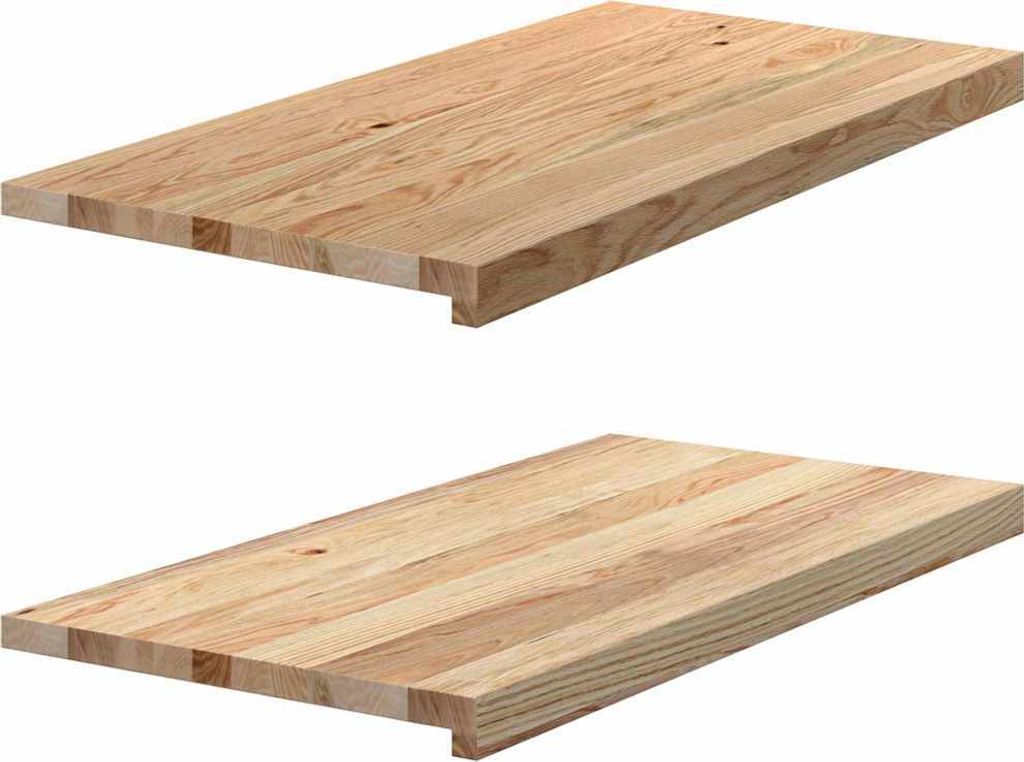 Möbel Fensterbänke 2 Stk. Unbehandelt 80x40x2 cm Massivholz Eiche - Stufenmatten 4009118