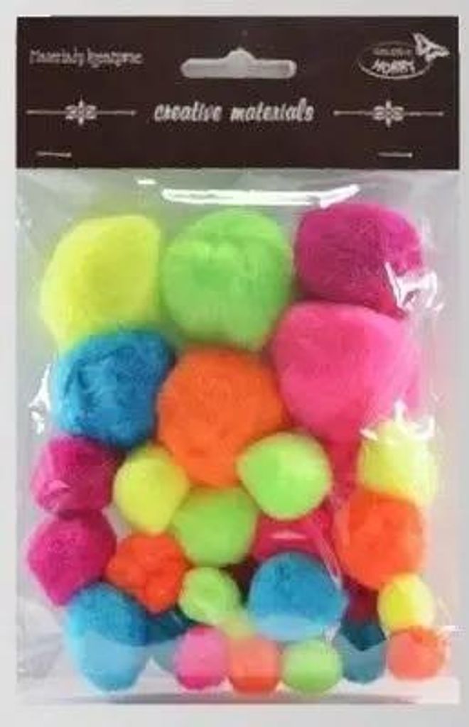 Pompons in leuchtenden Farben, 15 mm–40 mm, 30 Stück – Galeria Hobby