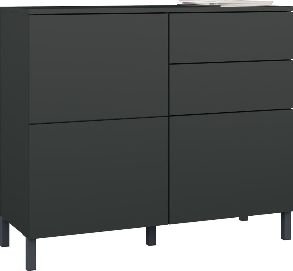 Kommode "Haama" 3-türig, schwarz-matt Produktbild 