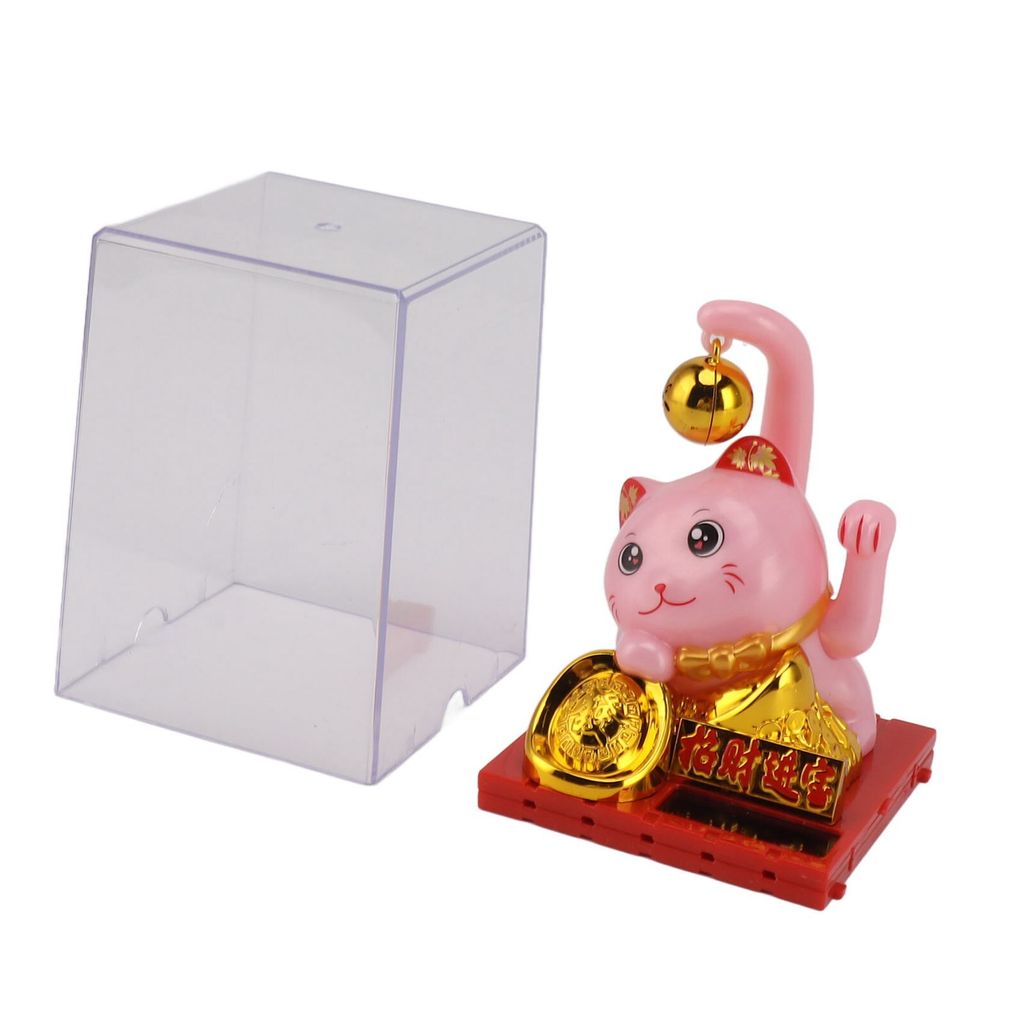 Arm winkende Glückskatze,Solarbetriebene winkende Katze,Glückskatzen Ornament,Wohlstand begrüßende Katze,Chinesische Glückskatze,Solar Glücks...