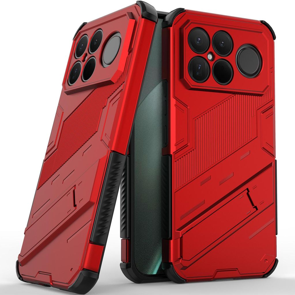 Armor Hülle für Xiaomi Poco F8 Ultra/Redmi K90 Pro Max Hybrid PC TPU Bumper Stoßfestes Schutzhülle mit Standfunktion Rot
