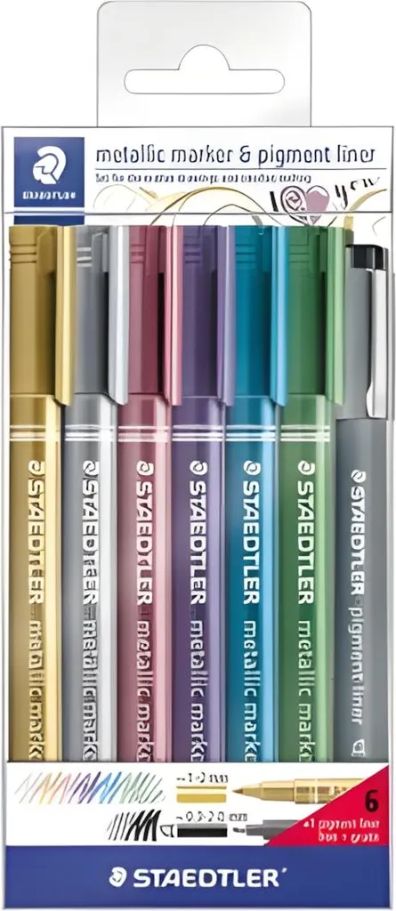 Pennarelli Metallici STAEDTLER 8323-SWP6P: Scrittura su Carta Nera