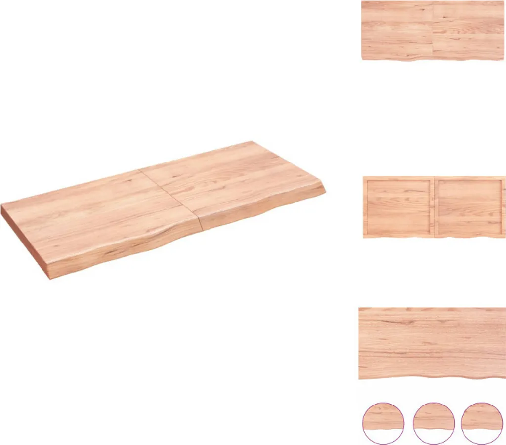 Mensola vidaXL Rovere 140x60x6 Legno Massello Trattato Marrone