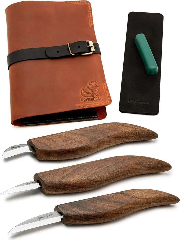Kit de sculpture sur bois complet pour débutants avec 12 outils en acier