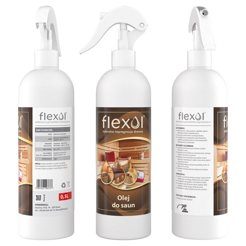 FLEXOL Saunapflegeöl 0,5L Saunaöl Schutzöl Holzöl für Saunaholz | Holzöle