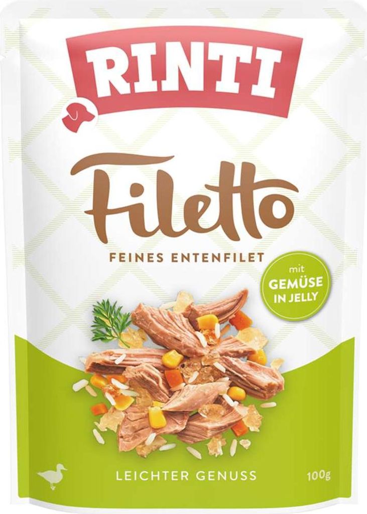 Rinti - Filetto Pouchbeutel Jelly 24x100g | Ente & Gemüse in Jelly