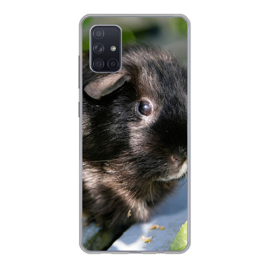 MuchoWow Handyhülle Schutzhülle Hülle für Samsung Galaxy A71 Meerschweinchen im Garten Silikon Softcase Handy Hülle - Kartenbesitzer