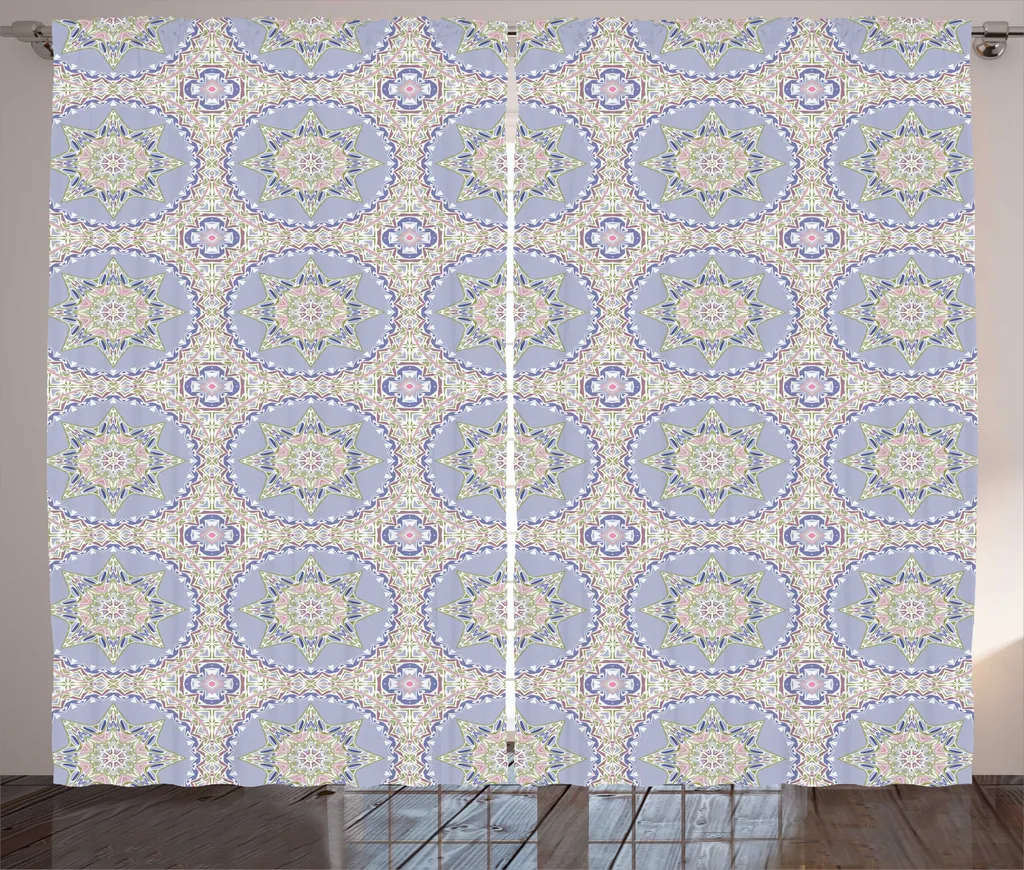 Rideau Oriental Grand Format 280x225cm avec Boucles et Crochets Inclus