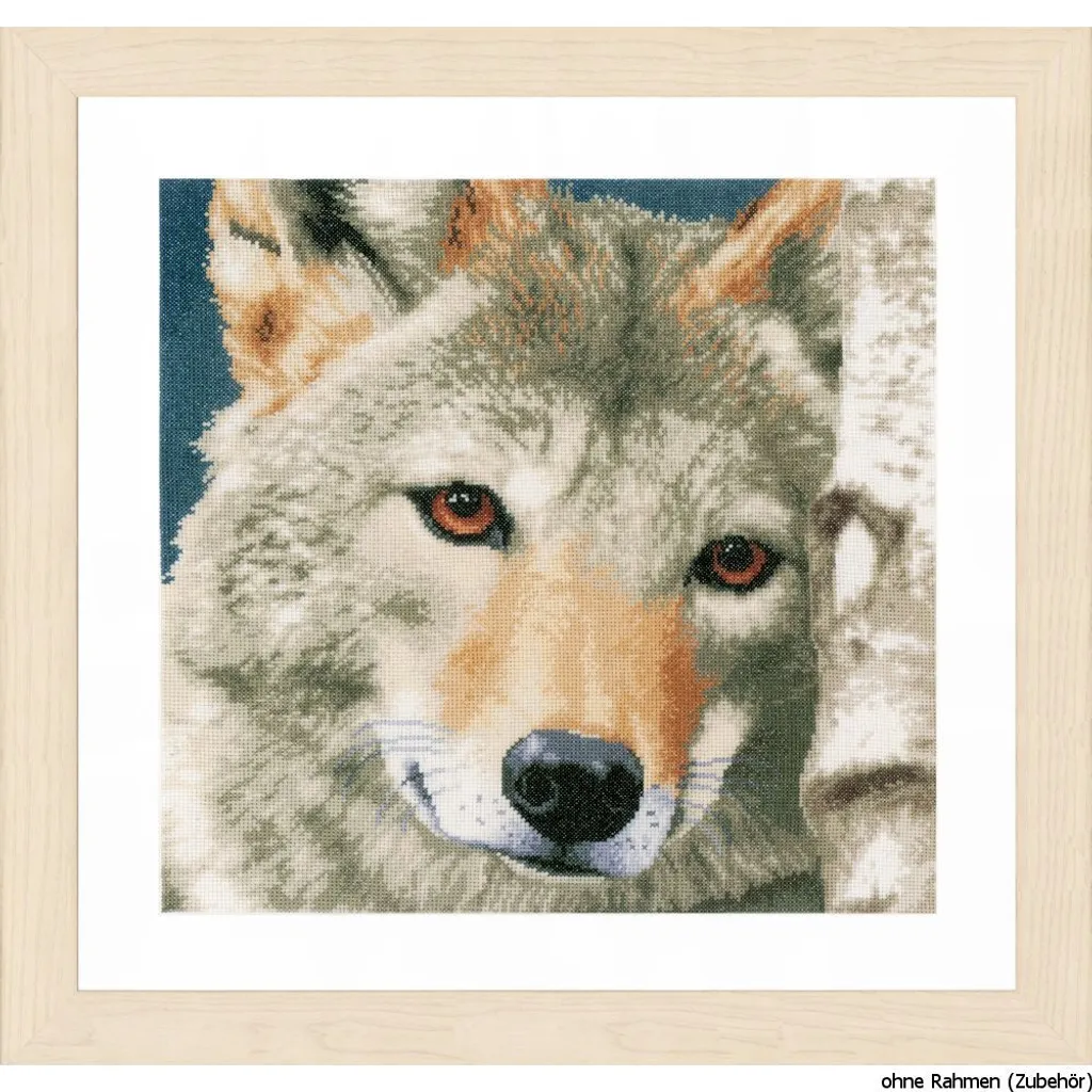 Broderie Lanarte Wolf Zählstoff numéroté : kit complet loup et fils DMC