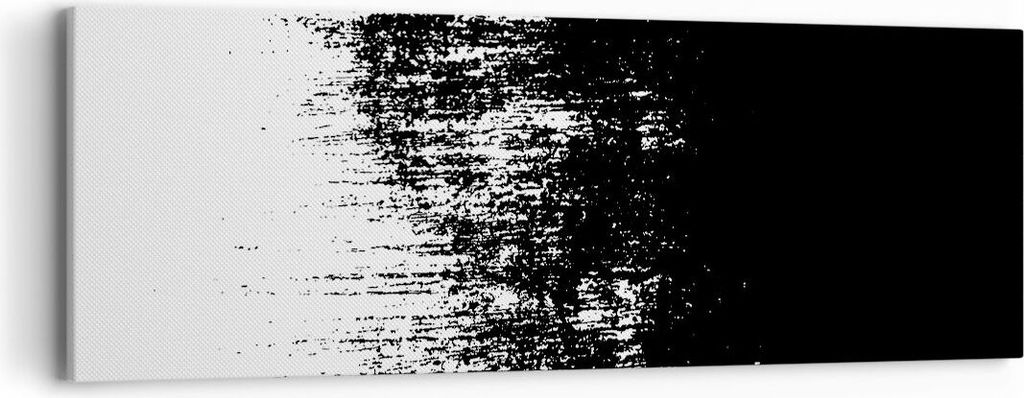 Bild auf Leinwand - Leinwandbild - Einteilig - Abstraktion dunkel schwarz und weiß - 90x30cm Wand Bild Wanddeko Wandbilder Leinwanddruck Bilder Wa...