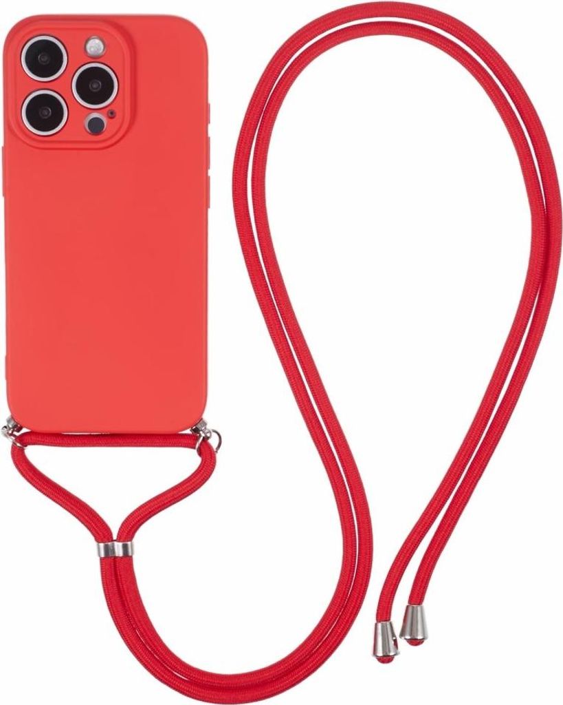 iPhone 16 Pro Max Hülle - Coverup Colour TPU Back Cover mit Handykette - Cadmium Red