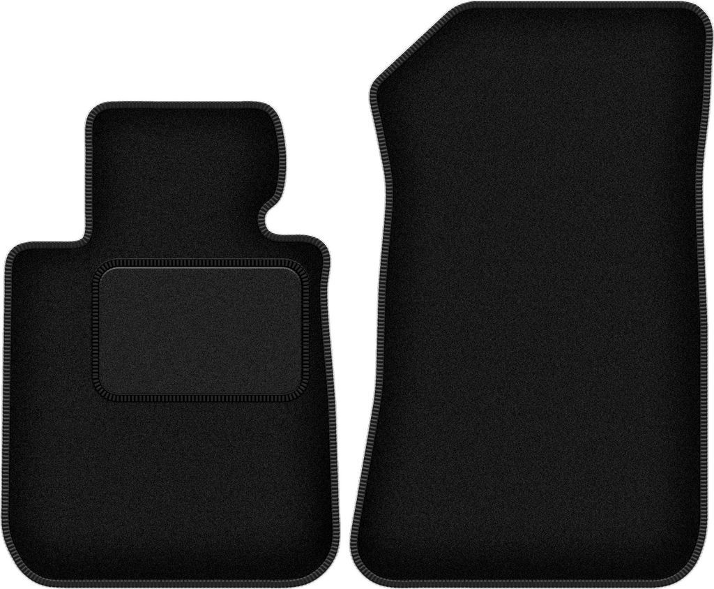 Velours-Fußmatten Vorne passend für BMW 1 E88 (Cabrio, Bj. 2008-2014) – schwarz, passgenau, mit Befestigungen set 2 Stk. - STANDARD