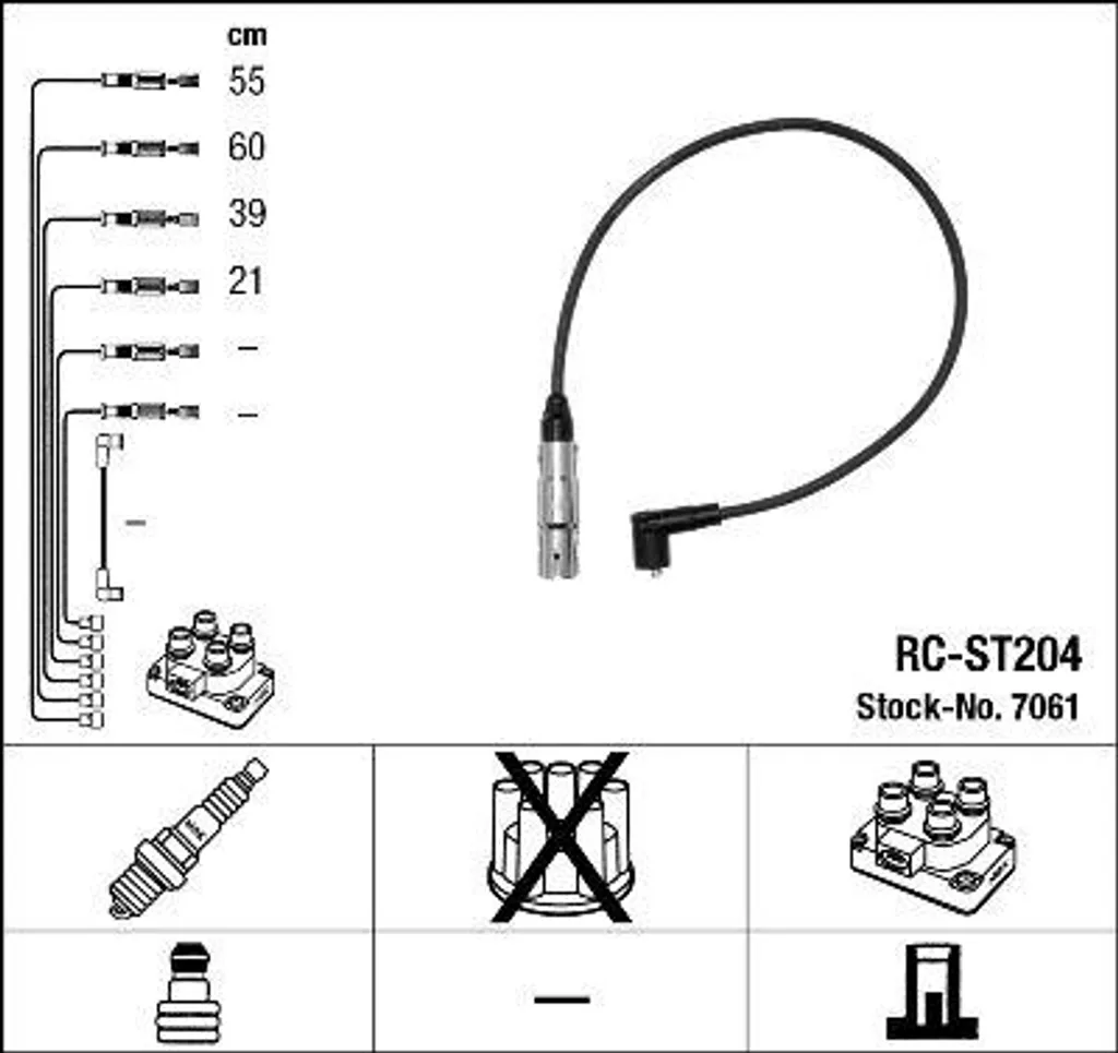 Solution ratés moteur : Jeu de câbles NGK 7061 pour Seat Toledo et Leon