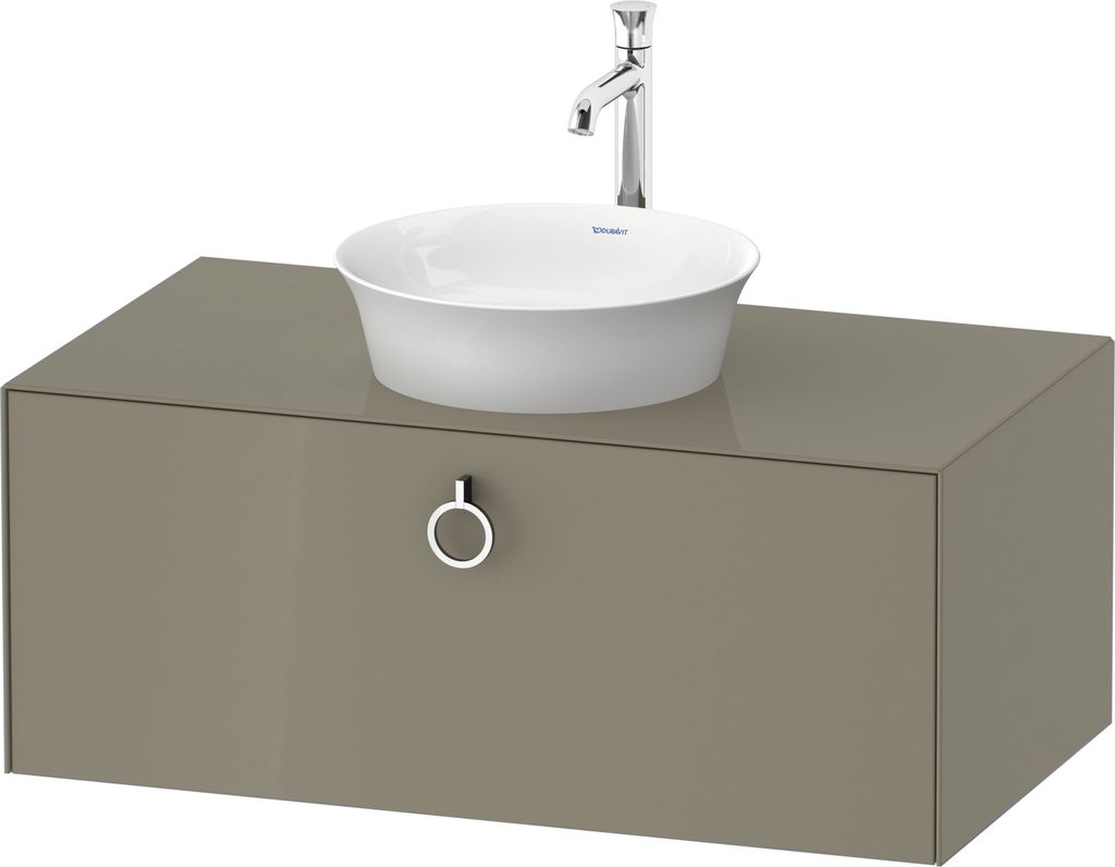 Duravit White Tulip, Waschtischunterbau wandhängend, Breite 1000 x Tiefe 550mm, mit 1x Auszug, mit Griff, WT49810H2H2