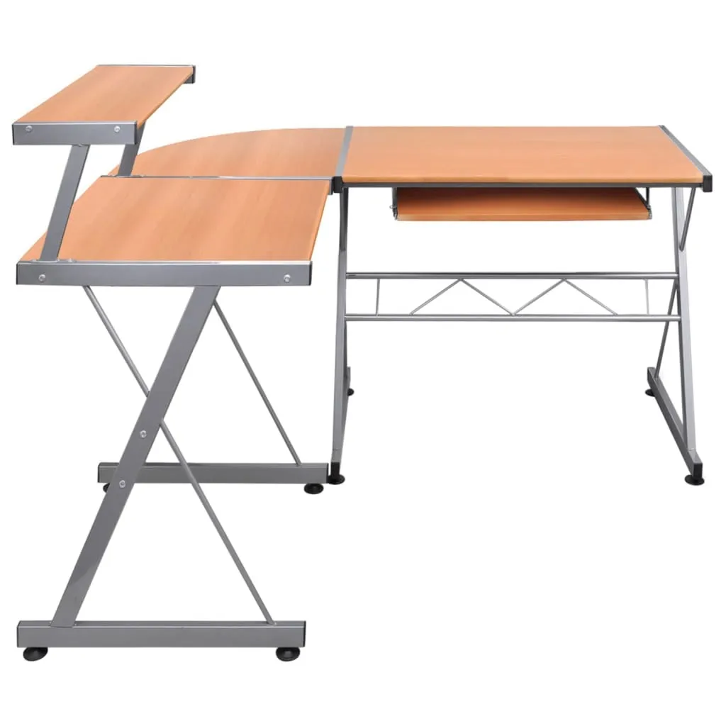 Table d'Ordinateur d'Angle Marron 132x112x99 cm - Bureau Ergonomique - 2