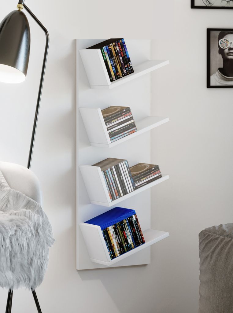 VCM Holzregal hängend | platzsparendes Regal | Maße: H. 90 x B. 33 x T. 16 cm | Elegantes Regal hängend | Aufbewahrungsregal | Bücherregal | Wa...