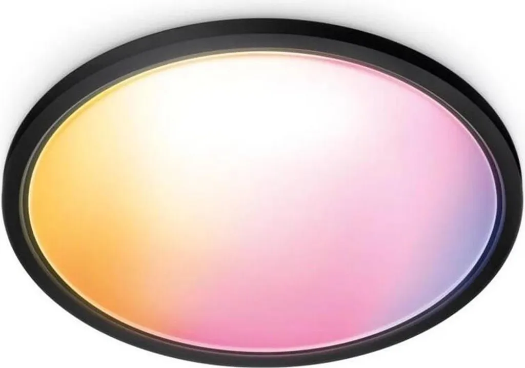 Plafoniera WiZ SuperSlim Nera 22W RGB: Illuminazione Smart Moderna